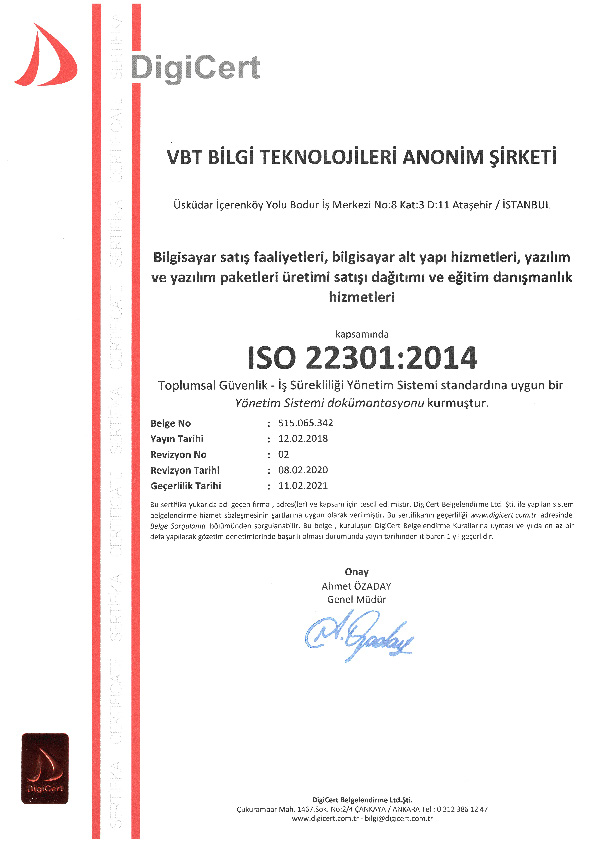 İş Sürekliği Yönetim Sistemi ISO 22301